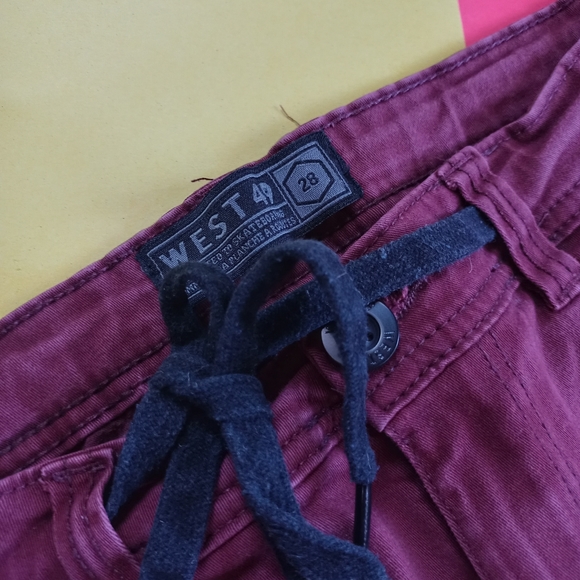 West 49 Casual Red Chino Cargo Style Pants - Picture 3 of 6